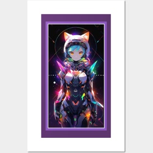 Anime Sci-Fi Cat Girl | Quality Anime Girl Artwork | Manga Girl Anime Art Posters and Art